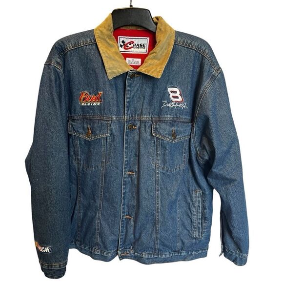 Chase Authentics Men's Vintage Bud Racing Dale Earnhardt Jr. Blue Jean Jacket XL - Picture 1 of 11